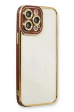 Newface iPhone 13 Pro Kılıf Liva Lens Silikon - Bordo