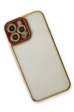 Newface iPhone 13 Pro Kılıf Liva Lens Silikon - Bordo - Görsel 3