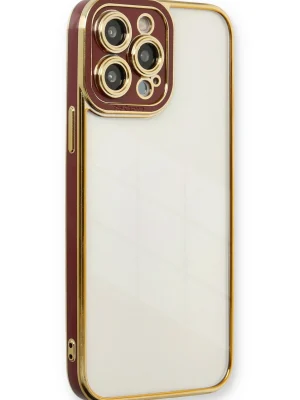 Newface iPhone 13 Pro Kılıf Liva Lens Silikon - Bordo