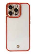 Newface iPhone 13 Pro Kılıf Liva Lens Silikon - Kırmızı - Görsel 2