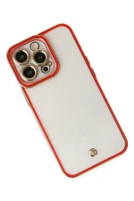 Newface iPhone 13 Pro Kılıf Liva Lens Silikon - Kırmızı - Görsel 3