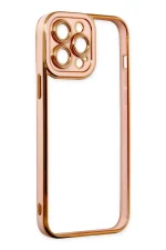 Newface iPhone 13 Pro Kılıf Liva Lens Silikon - Rose - Görsel 4