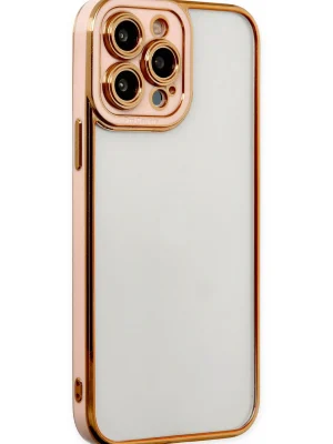 Newface iPhone 13 Pro Kılıf Liva Lens Silikon - Rose