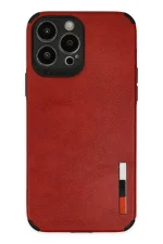 Newface iPhone 13 Pro Kılıf Loop Deri Silikon - Kırmızı