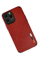 Newface iPhone 13 Pro Kılıf Loop Deri Silikon - Kırmızı - Görsel 3