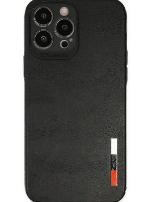 Newface iPhone 13 Pro Kılıf Loop Deri Silikon - Siyah