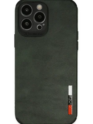 Newface iPhone 13 Pro Kılıf Loop Deri Silikon - Yeşil