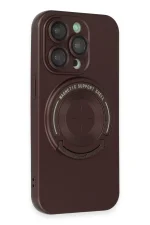 Newface iPhone 13 Pro Kılıf Lukka Magneticsafe Kapak - Kahverengi - Görsel 2