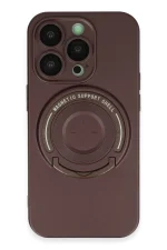 Newface iPhone 13 Pro Kılıf Lukka Magneticsafe Kapak - Kahverengi