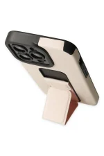 Newface iPhone 13 Pro Kılıf Mega Standlı Silikon - Gold - Görsel 3