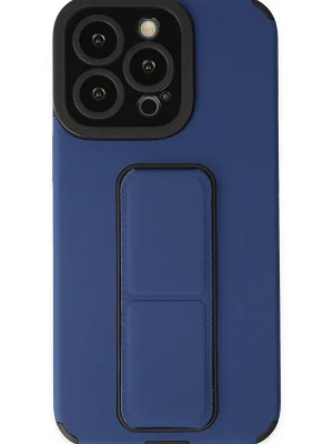 Newface iPhone 13 Pro Kılıf Mega Standlı Silikon - Mavi
