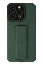 Newface iPhone 13 Pro Kılıf Mega Standlı Silikon - Yeşil