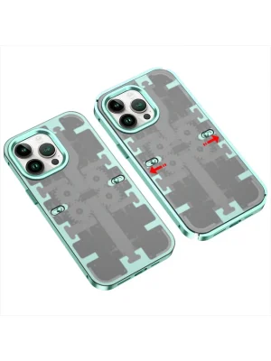Newface iPhone 13 Pro Kılıf Mekanik Bumper Kapak - Yeşil