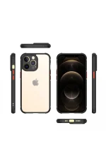 Newface iPhone 13 Pro Kılıf Miami Şeffaf Silikon - Siyah - Görsel 2