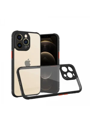 Newface iPhone 13 Pro Kılıf Miami Şeffaf Silikon - Siyah