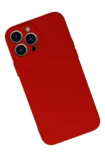 Newface iPhone 13 Pro Kılıf Nano içi Kadife Silikon - Kırmızı - Görsel 2