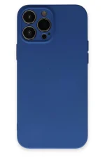 Newface iPhone 13 Pro Kılıf Nano içi Kadife Silikon - Lacivert