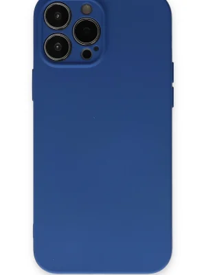 Newface iPhone 13 Pro Kılıf Nano içi Kadife Silikon - Lacivert