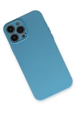 Newface iPhone 13 Pro Kılıf Nano içi Kadife Silikon - Mavi - Görsel 3