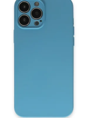 Newface iPhone 13 Pro Kılıf Nano içi Kadife Silikon - Mavi