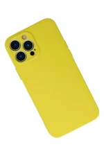Newface iPhone 13 Pro Kılıf Nano içi Kadife Silikon - Sarı - Görsel 2