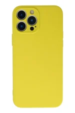 Newface iPhone 13 Pro Kılıf Nano içi Kadife Silikon - Sarı