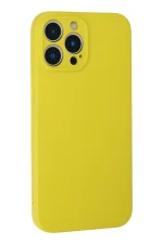 Newface iPhone 13 Pro Kılıf Nano içi Kadife Silikon - Sarı - Görsel 3
