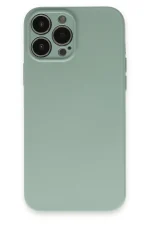 Newface iPhone 13 Pro Kılıf Nano içi Kadife Silikon - Su Yeşili