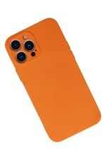 Newface iPhone 13 Pro Kılıf Nano içi Kadife Silikon - Turuncu - Görsel 2