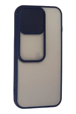 Newface iPhone 13 Pro Kılıf Palm Buzlu Kamera Sürgülü Silikon - Lacivert - Görsel 2