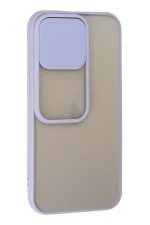 Newface iPhone 13 Pro Kılıf Palm Buzlu Kamera Sürgülü Silikon - Lila - Görsel 2