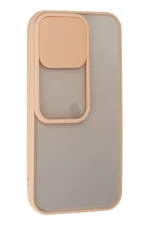 Newface iPhone 13 Pro Kılıf Palm Buzlu Kamera Sürgülü Silikon - Pembe - Görsel 2