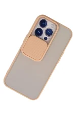 Newface iPhone 13 Pro Kılıf Palm Buzlu Kamera Sürgülü Silikon - Pembe - Görsel 3