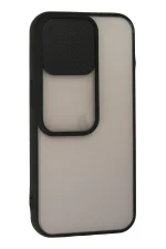 Newface iPhone 13 Pro Kılıf Palm Buzlu Kamera Sürgülü Silikon - Siyah - Görsel 2