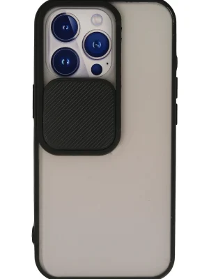 Newface iPhone 13 Pro Kılıf Palm Buzlu Kamera Sürgülü Silikon - Siyah