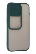 Newface iPhone 13 Pro Kılıf Palm Buzlu Kamera Sürgülü Silikon - Yeşil - Görsel 2