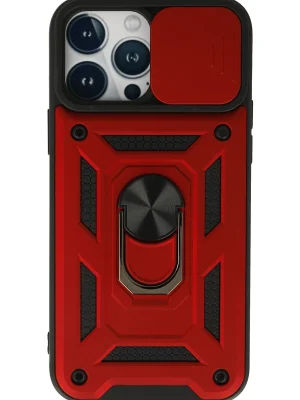 Newface iPhone 13 Pro Kılıf Pars Lens Yüzüklü Silikon - Kırmızı