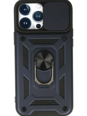 Newface iPhone 13 Pro Kılıf Pars Lens Yüzüklü Silikon - Lacivert