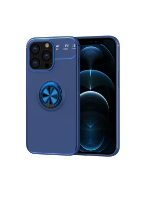 Newface iPhone 13 Pro Kılıf Range Yüzüklü Silikon - Mavi