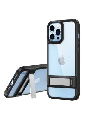 Newface iPhone 13 Pro Kılıf Rolet Stand Kapak - Siyah