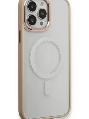 Newface iPhone 13 Pro Kılıf Room Magneticsafe Silikon - Pudra