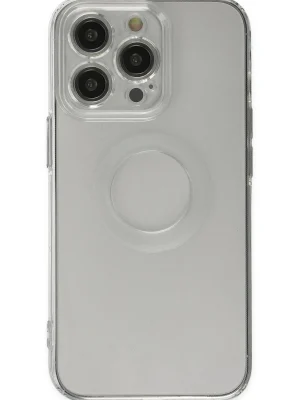 Newface iPhone 13 Pro Kılıf Santa Lens Silikon - Şeffaf