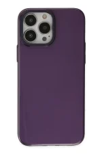 Newface iPhone 13 Pro Max Kılıf Anka PC Sert Metal Kapak - Mor