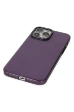 Newface iPhone 13 Pro Max Kılıf Anka PC Sert Metal Kapak - Mor - Görsel 4