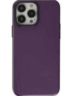 Newface iPhone 13 Pro Max Kılıf Anka PC Sert Metal Kapak - Mor
