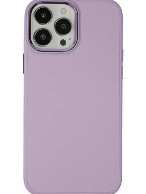 Newface iPhone 13 Pro Max Kılıf Asya Deri Silikon - Lila