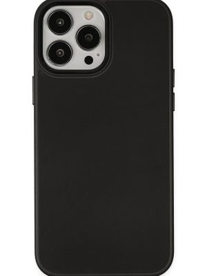 Newface iPhone 13 Pro Max Kılıf Asya Deri Silikon - Siyah