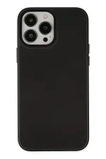 Newface iPhone 13 Pro Max Kılıf Asya Deri Silikon - Siyah
