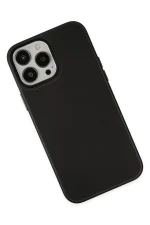 Newface iPhone 13 Pro Max Kılıf Asya Deri Silikon - Siyah - Görsel 3