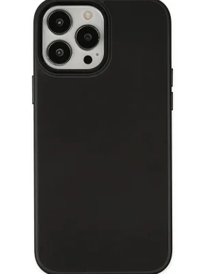 Newface iPhone 13 Pro Max Kılıf Asya Deri Silikon - Siyah